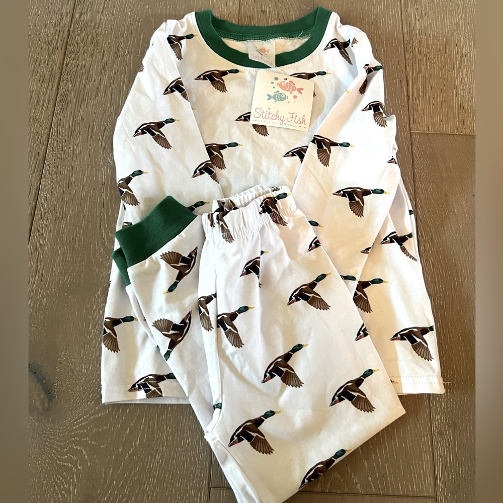 Stitchy Fish, Stitchy Fish Pajamas, Mallard Duck Pajamas, Soft Pajamas
